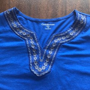 Croft & Barrow Colbalt Blue 3/4 Sleeve T-Shirt, 1x